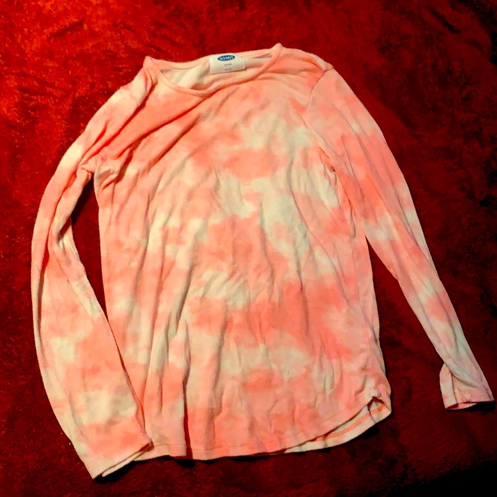 Pink and white tie die